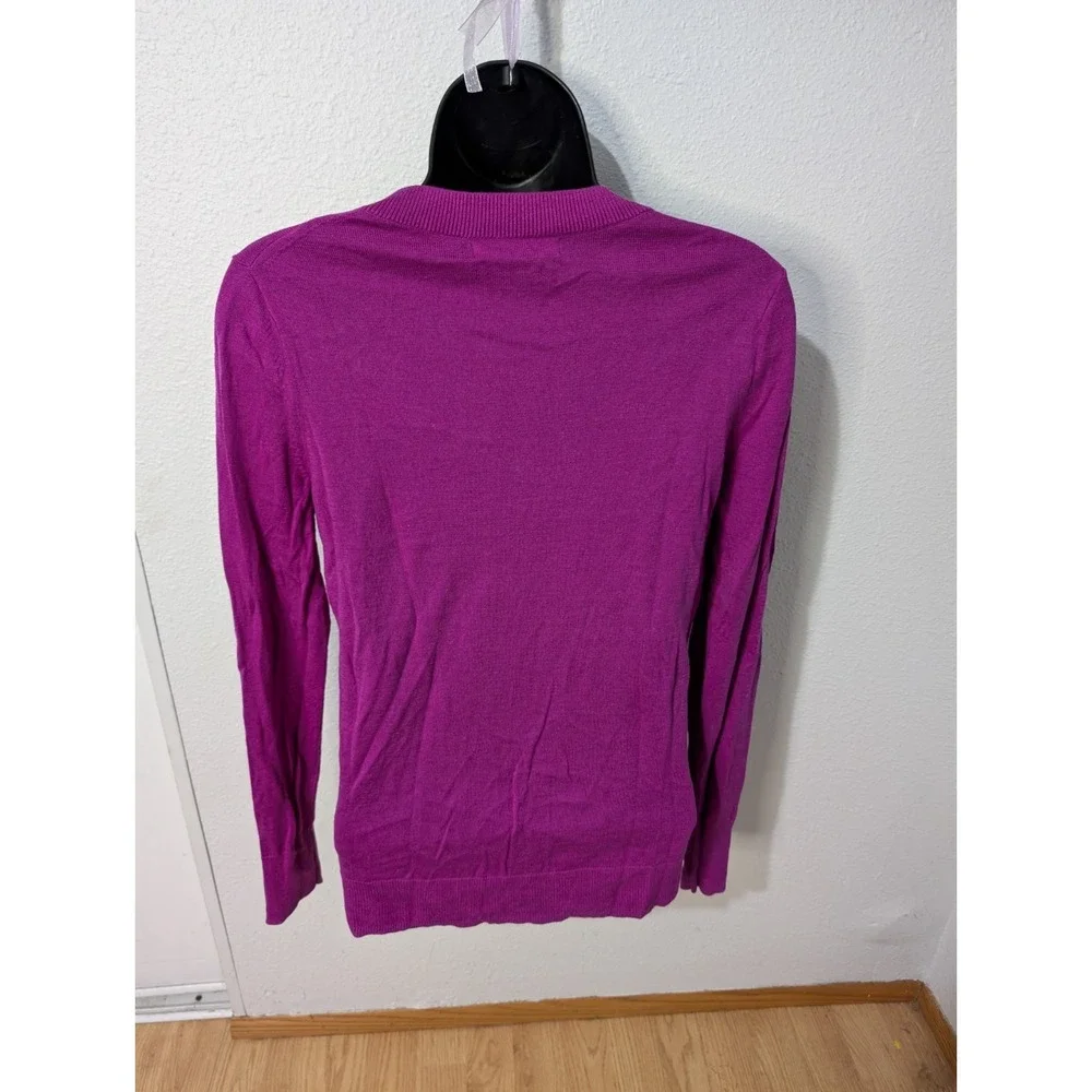 Banana Republic Women's Small Magenta Crewneck‎ Sweater Cotton Blend Lightweight